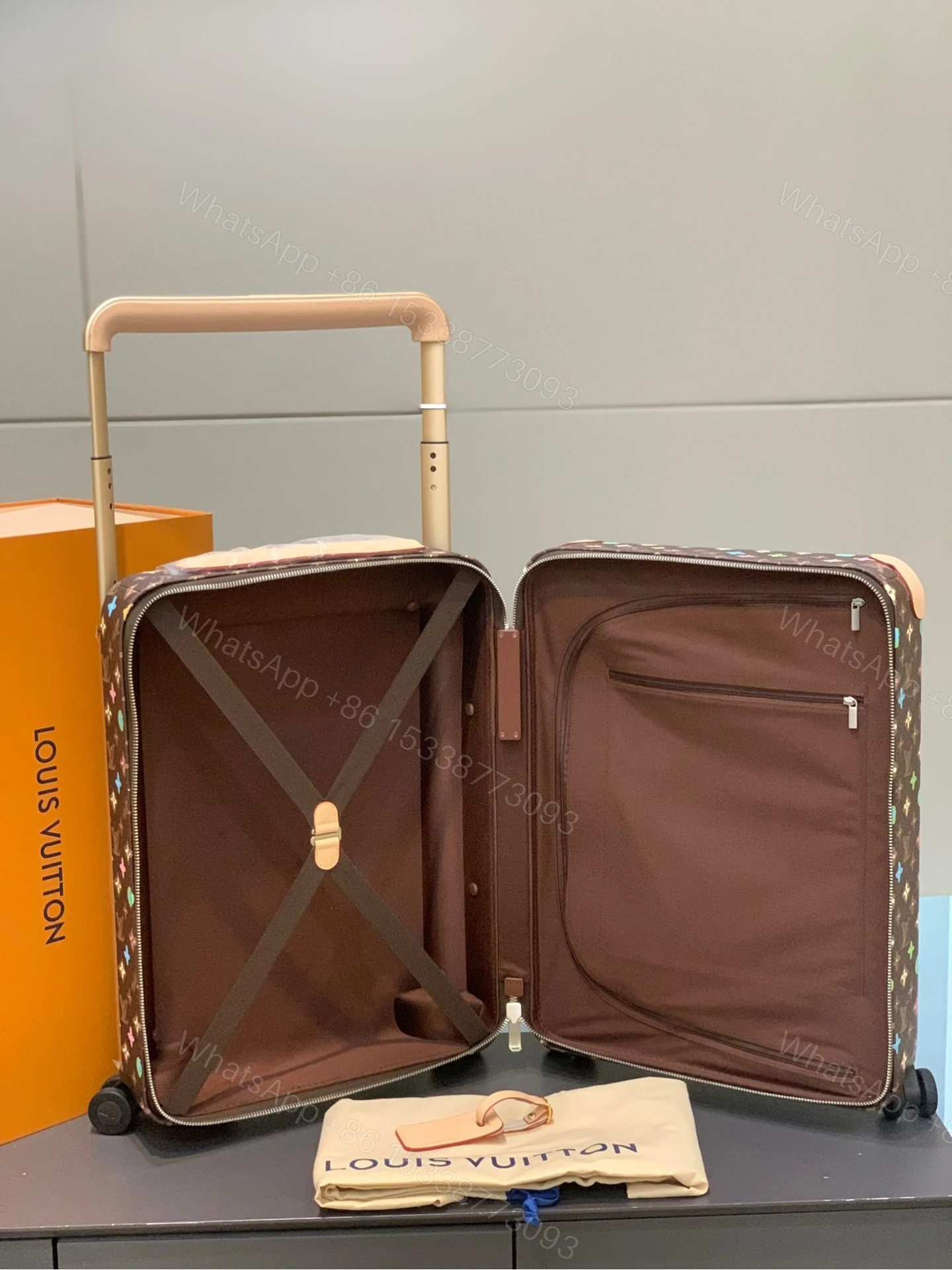 View 6 of Louis Vuitton Horizon 55 Suitcase Monogram Craggy Coated Canvas Chocolate 55Cm M47070