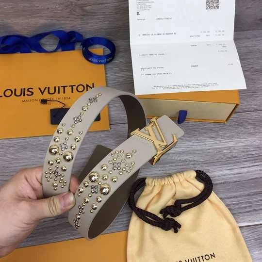 View 3 of LOUIS VUITTON CALF LEATHER LV ICONIC 35MM BELT – B142