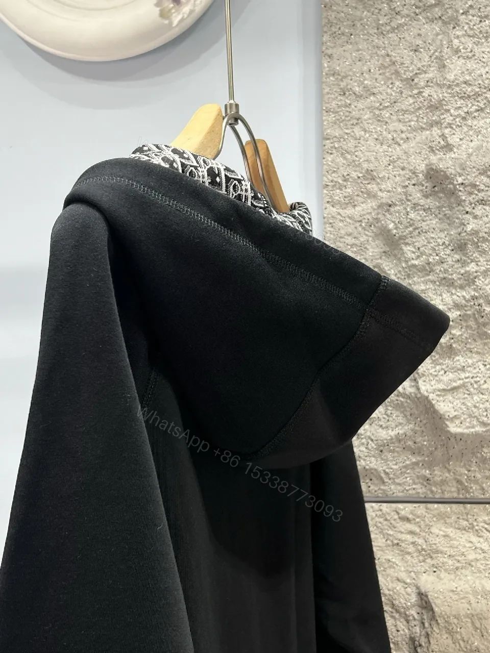View 10 of Black Dragon-Pattern Lined Zip Hoodie - Everyday Luxe Streetwear