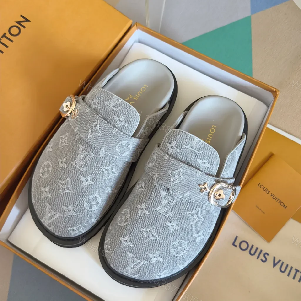 View 4 of Soft Monogram Velour Mules: Elevated Casual Luxury