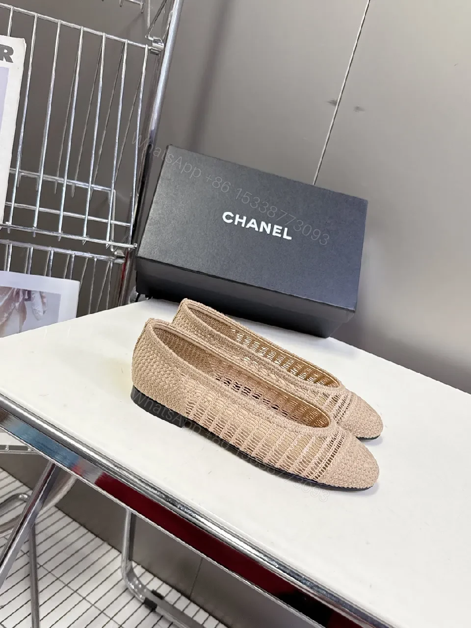 View 8 of Neutral Knit Lace Espadrille Flats: Subtle Luxe Comfort