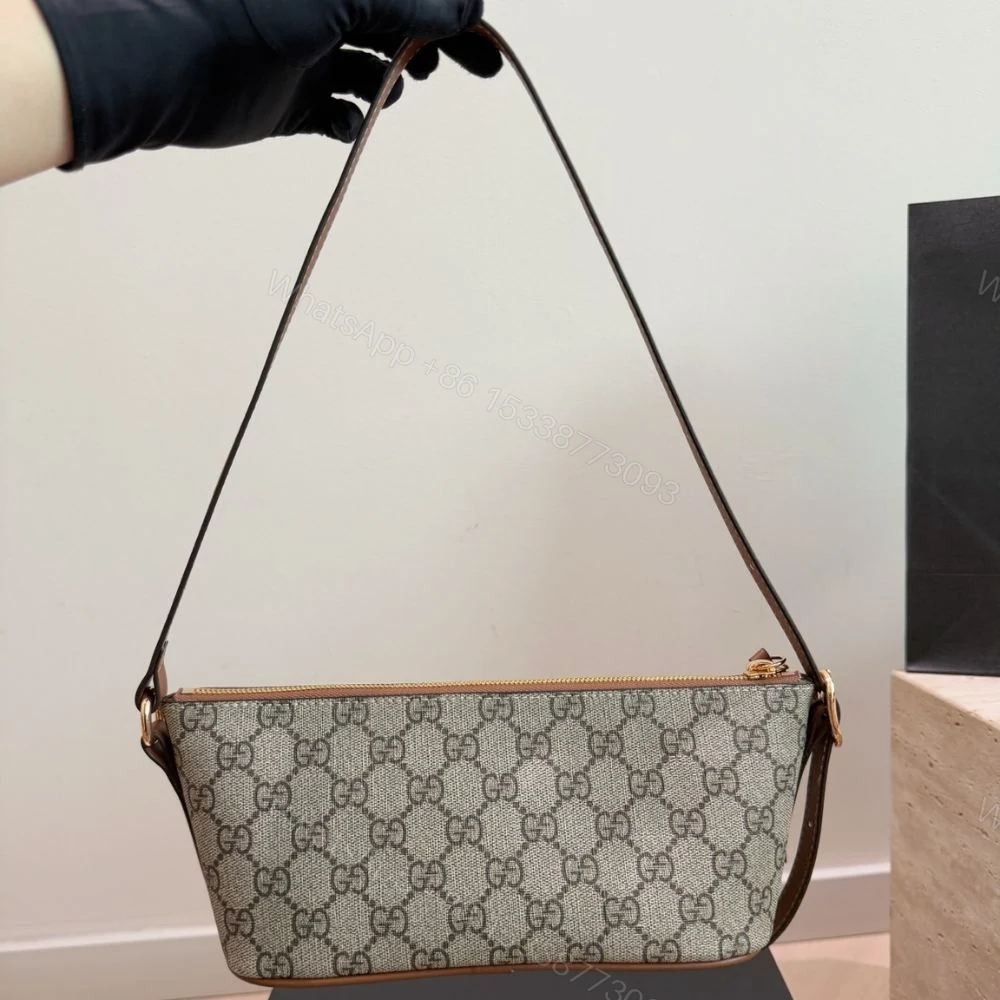 View 3 of Gucci GG Emblem Small Shoulder Bag Beige And Dark Brown 25Cm 847281 FAEUC 9758