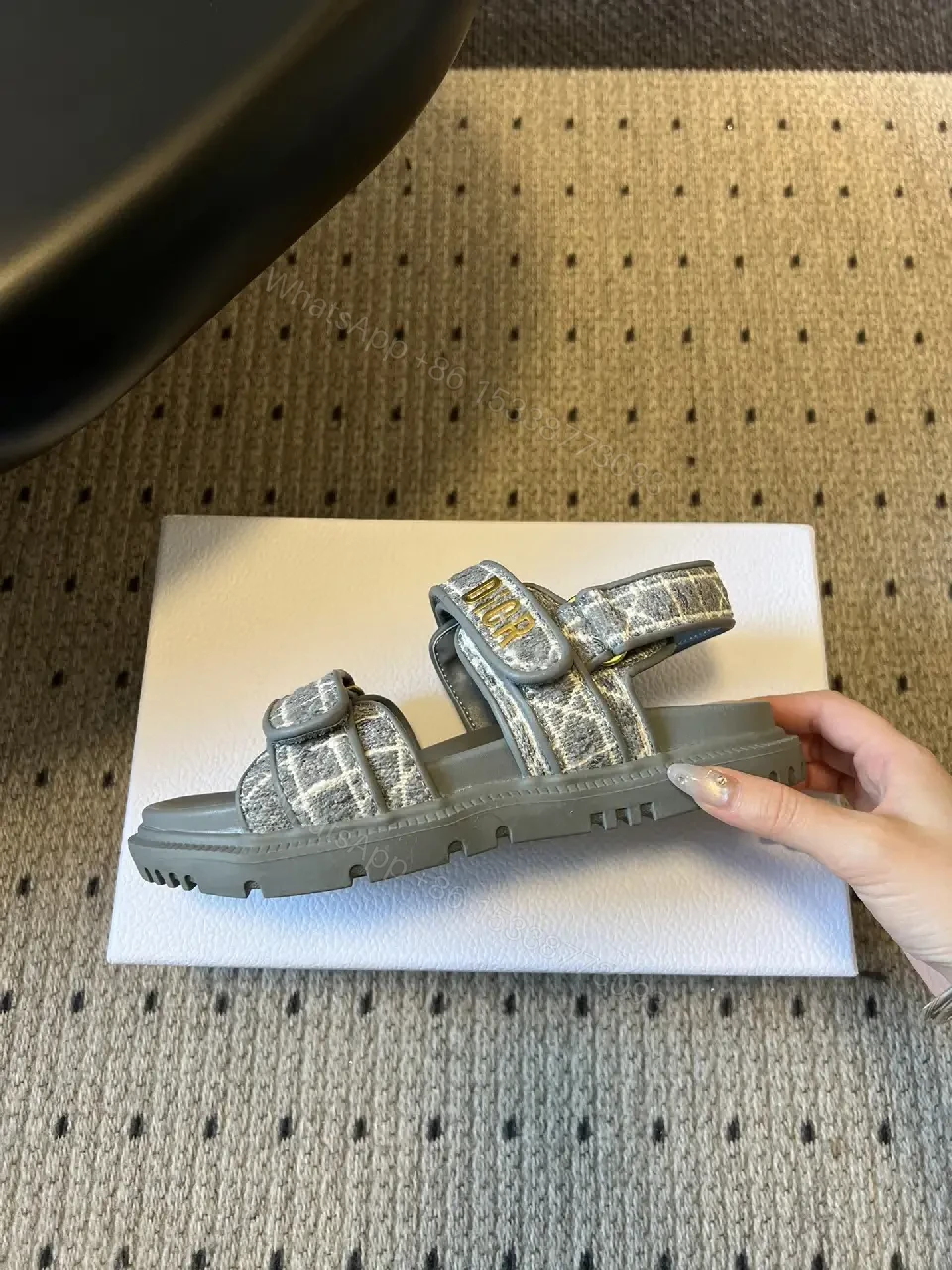 View 3 of Patterned Strap Sandals: Elevated Comfort, Designer-Inspired Style