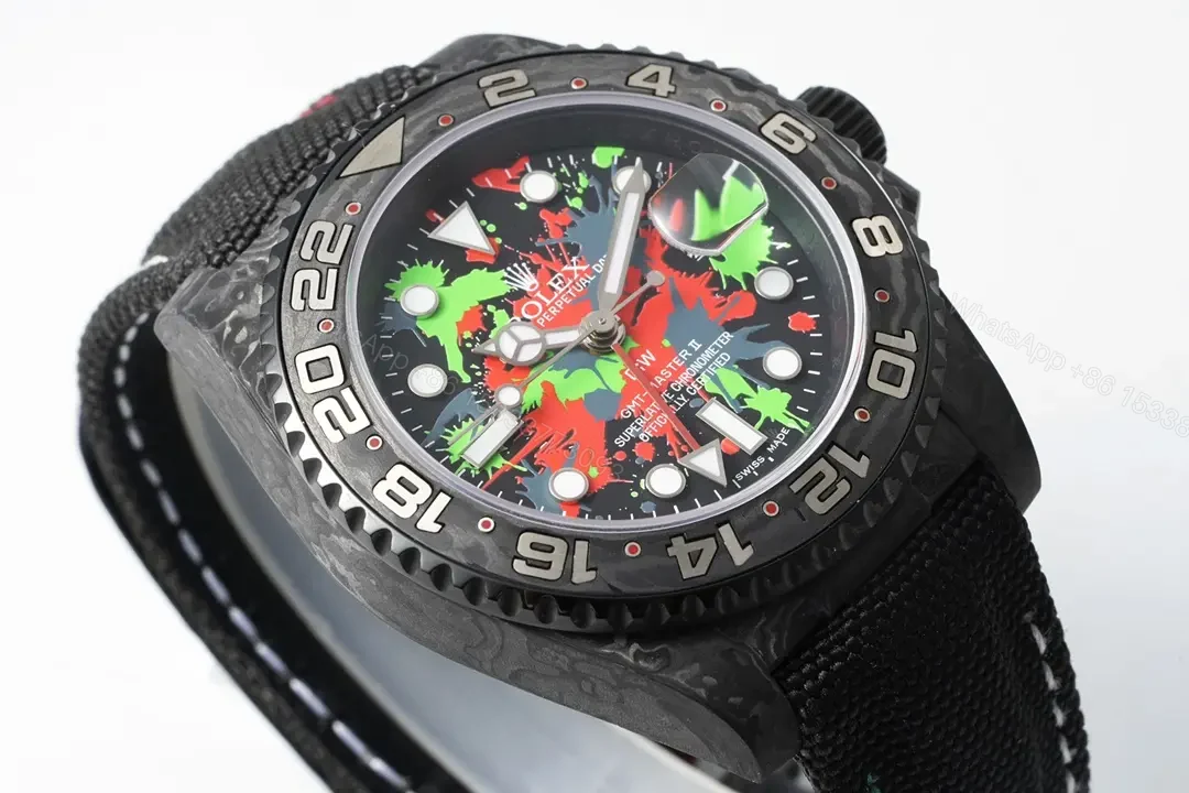 View 3 of GS Factory Clean Factory Diw Rolex GMT-Master II, Black, Carbon Fiber