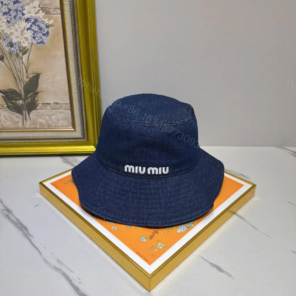 View 2 of Denim Bucket Hat — Structured, Subtle Luxury Embroidery