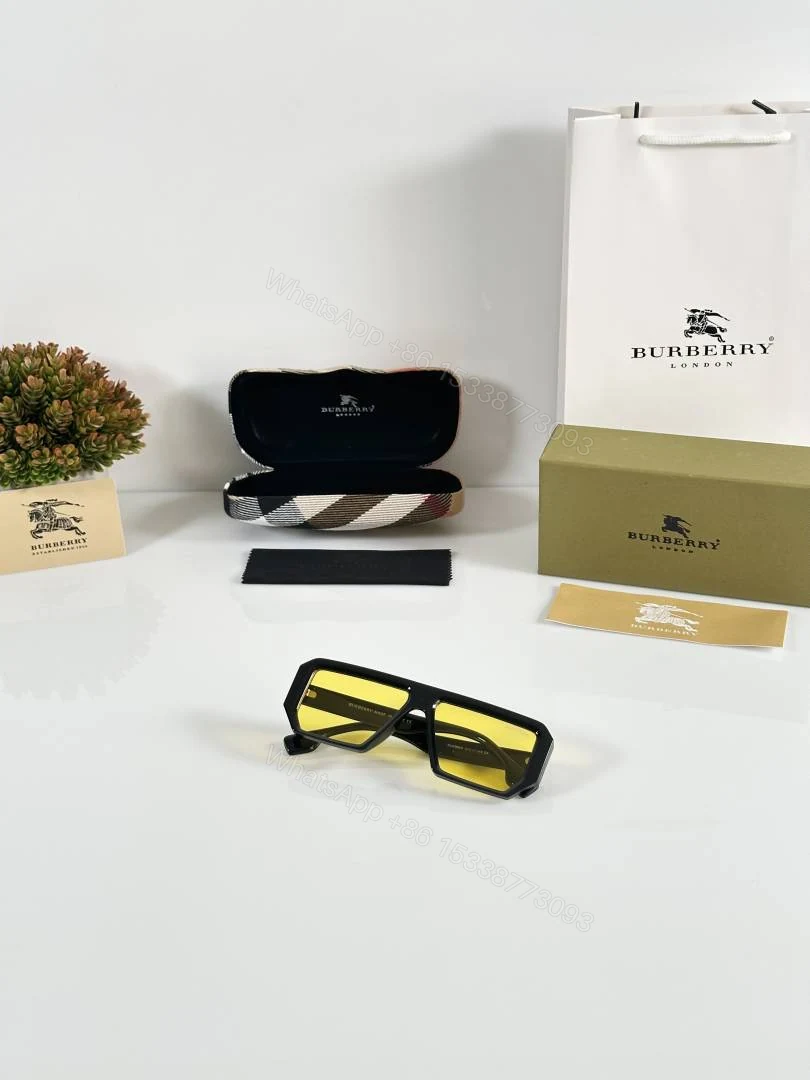 View 4 of First Copy Burberry 4366 Black Yellow Sunglasses