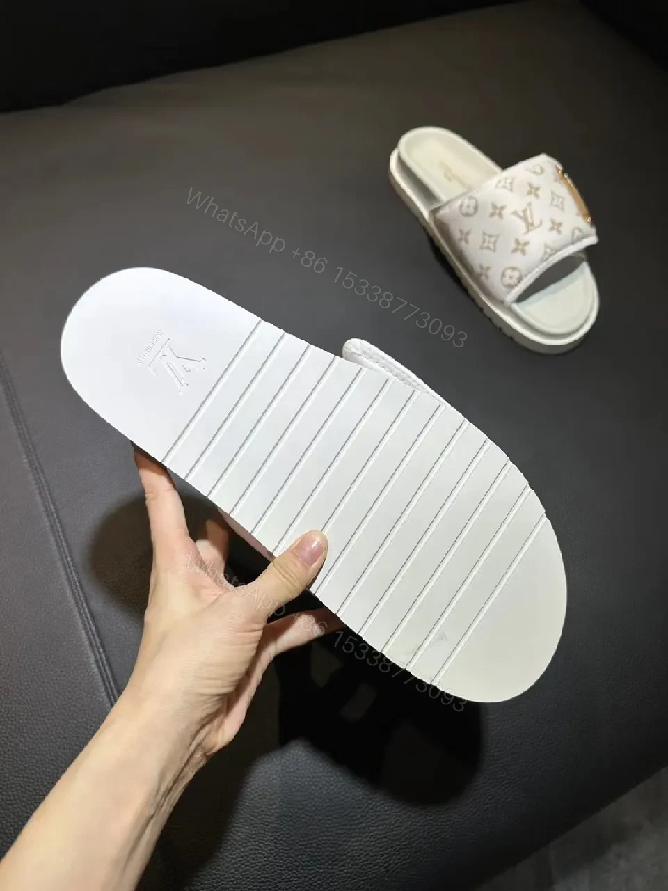 View 6 of White + Monogram + Slides + All-Day Comfort + Slide