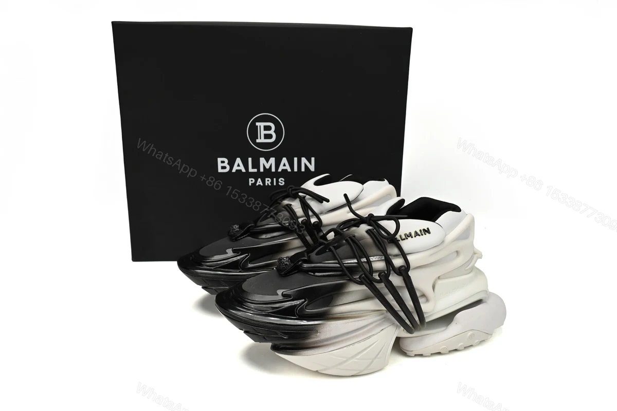 BALMAIN Multikolor Buty sportowe White and Black YM1VJ309 — view 2