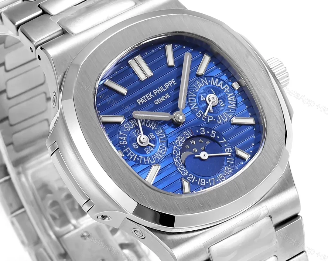 View 5 of Patek Philippe Blue Nautilus Perpetual Calendar
