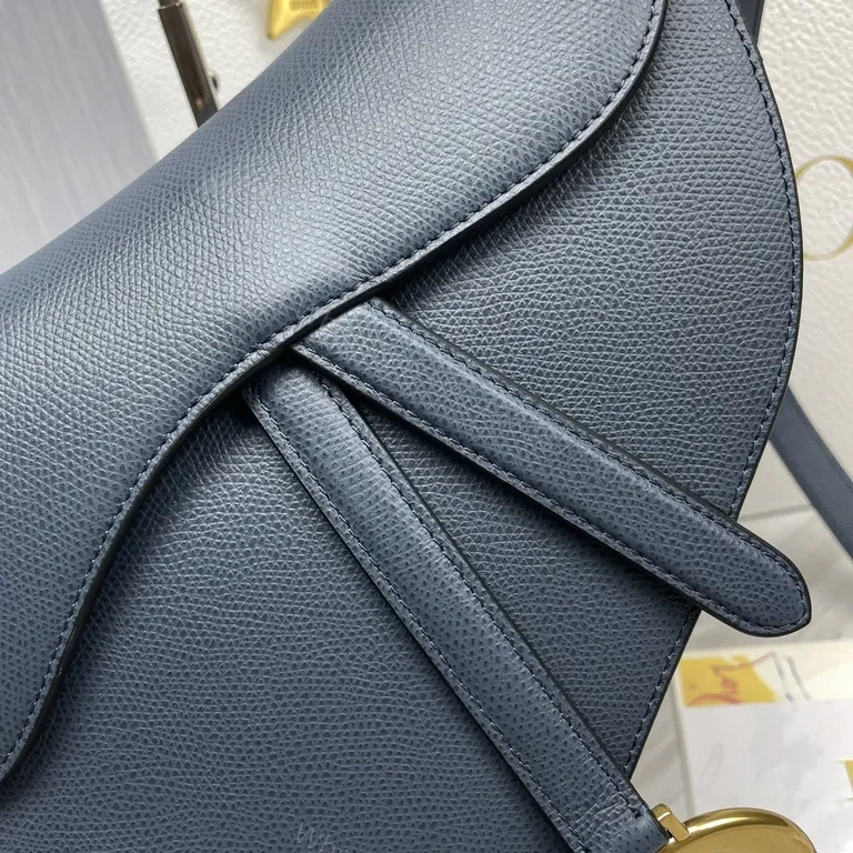 View 4 of Navy Leather Crossbody: Structured, Dior-Inspired Luxury Bag