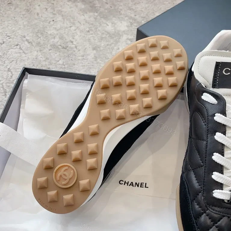 View 9 of Textured Quilted Chanel-Accented High-Tops: Luxury Sneakers