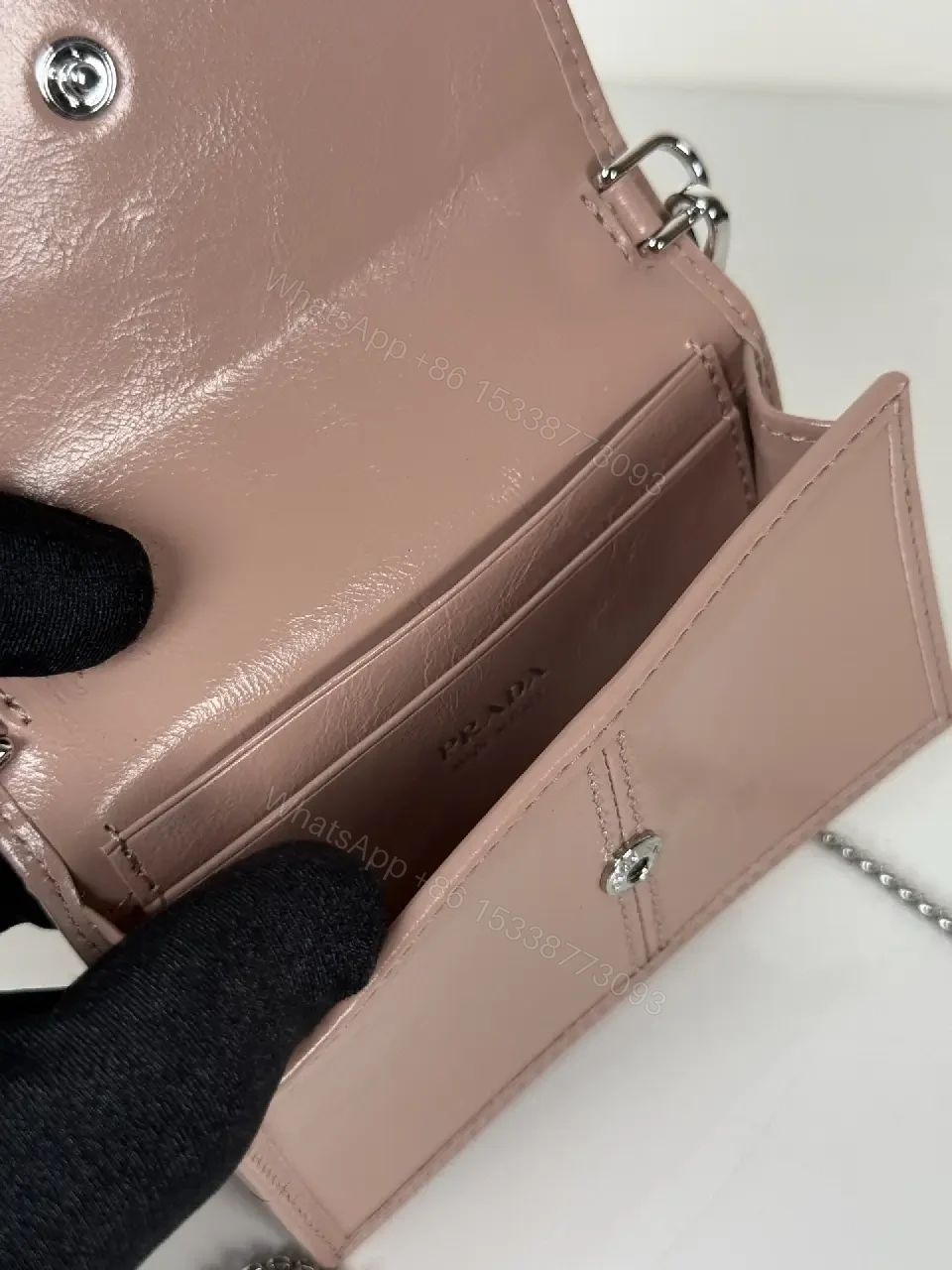 View 9 of Blush Leather Mini Bag: Chic, Logo-Free, Crossbody Ready