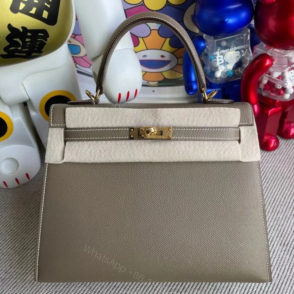 View 2 of H KELLY EPSOM CK18 ETOUPE GOLD HARDWARE 25CM