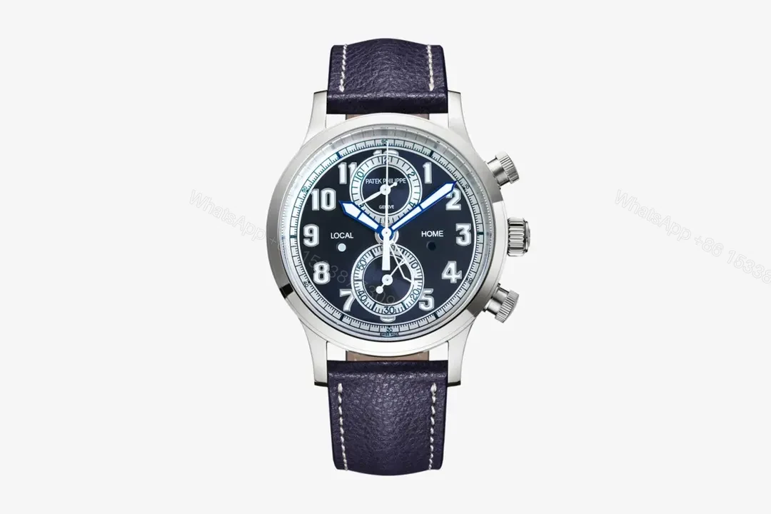 Patek Philippe 5924G Multi-Function Watch Blue Dial with Italian Leather Strap 42mm Stainless Steel Case CH 28-520 C FUS Movement 50m Water Resistance — view 1