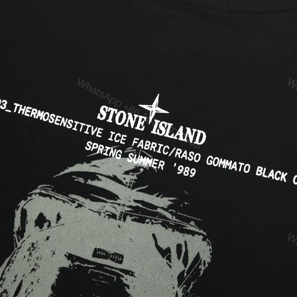 View 11 of Black Cotton Crewneck Tee with Small Chest Logo