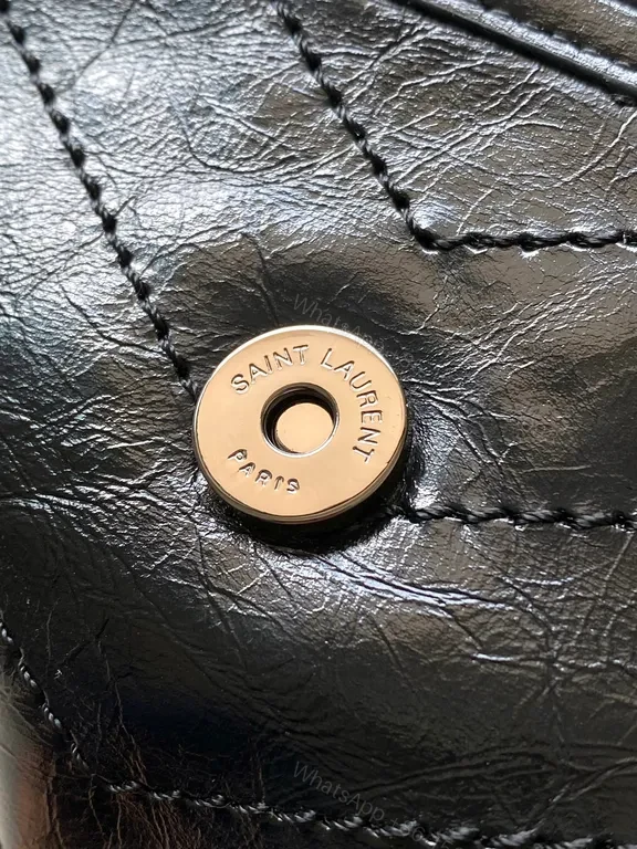 View 6 of Chic Black Quilted YSL-Style Shoulder Bag with Chain Strap