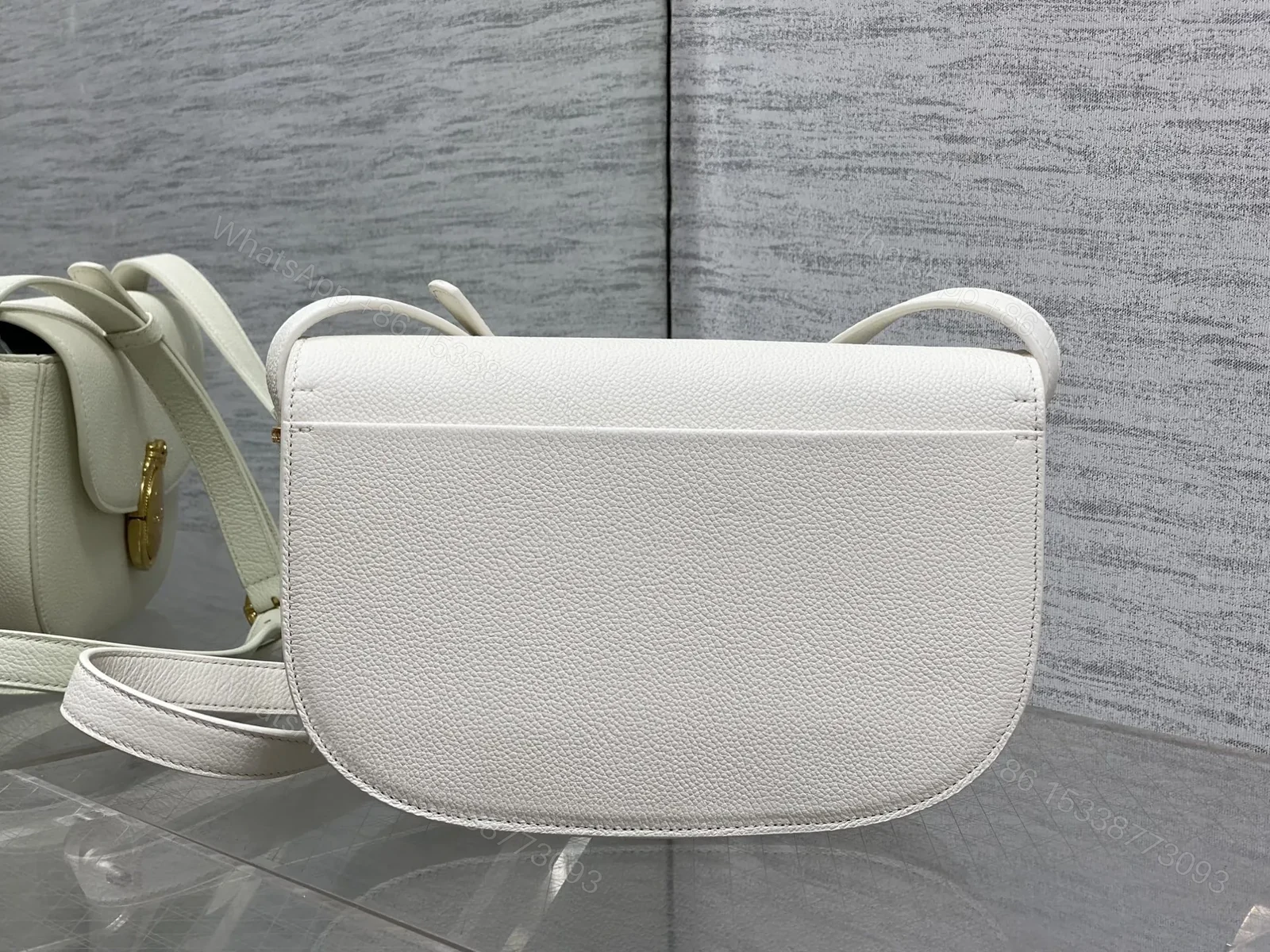 View 3 of Dior Small Dior Médaillon Flap Bag in White
