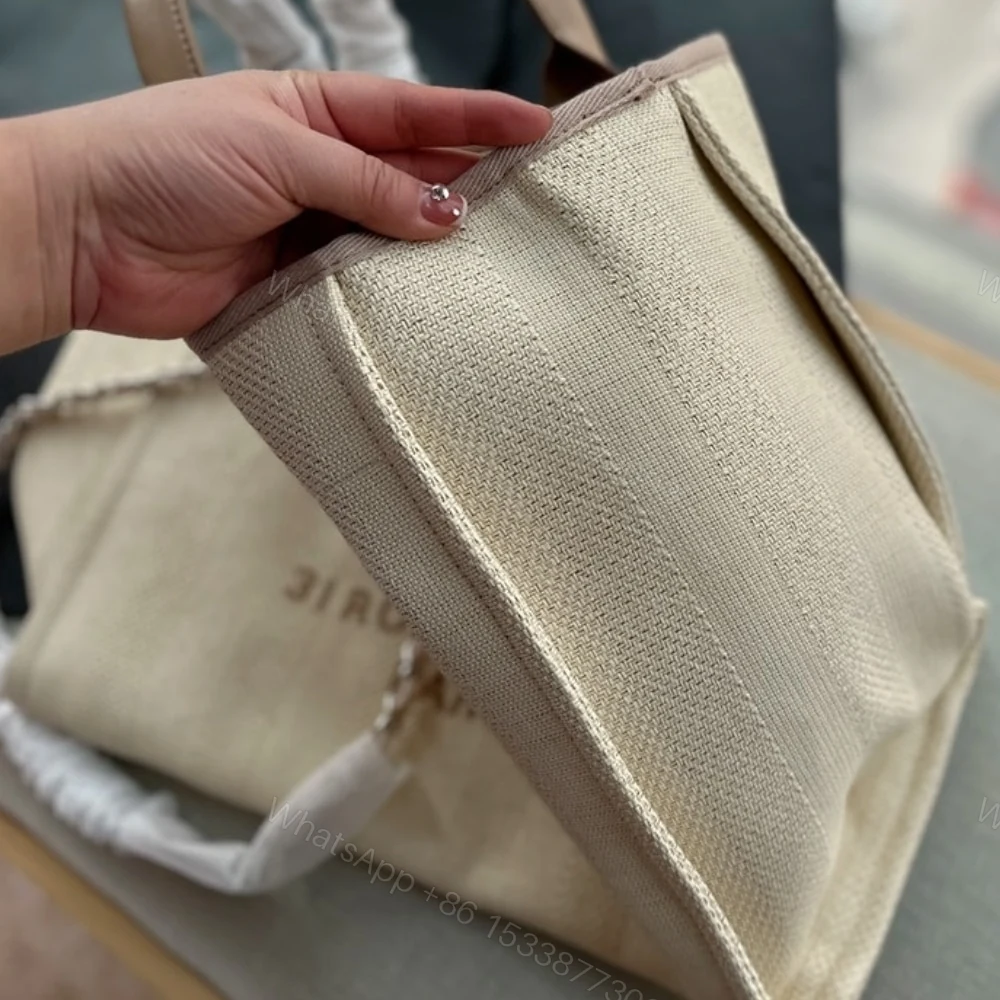 View 3 of Chanel Deauville Medium Tote Beige And Brown Canvas 38Cm