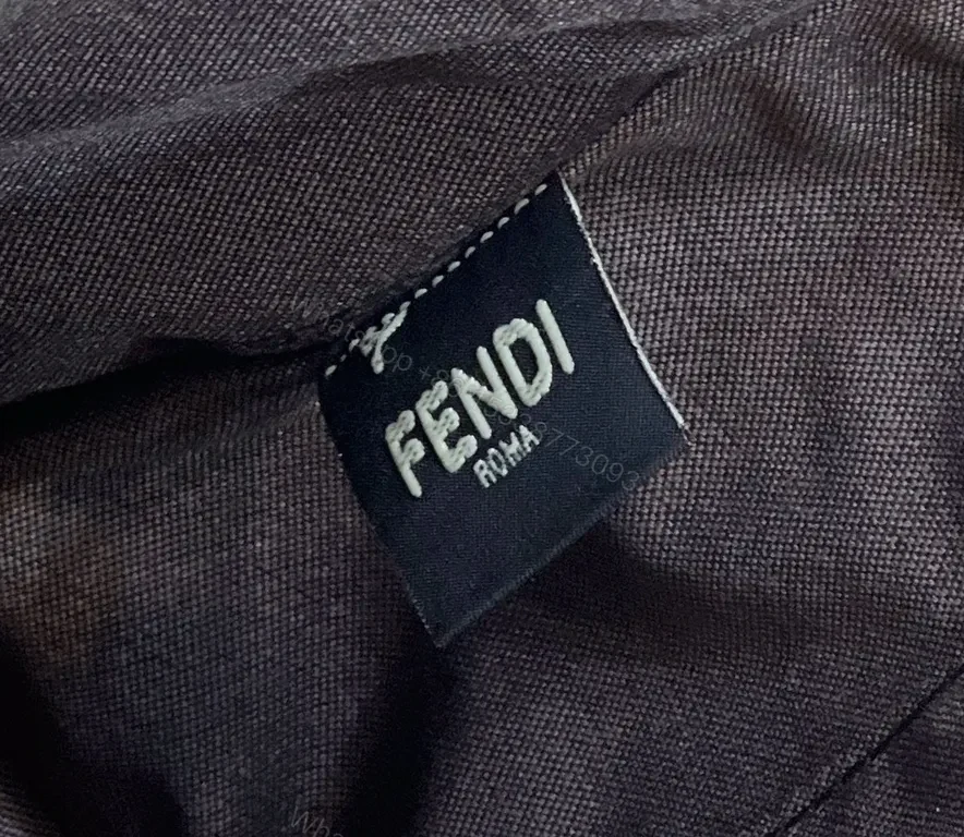 View 9 of Taupe Leather Fendi-Style Structured Handbag with Logo Detailing