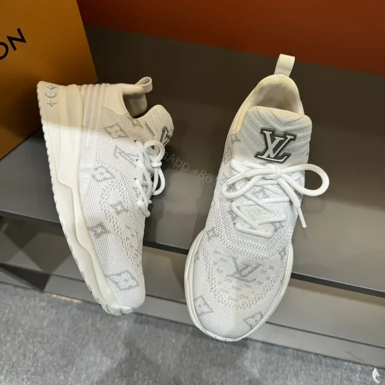 View 5 of Textured Knit Luxury High-Tops: Subtle LV Minimalist Sneakers