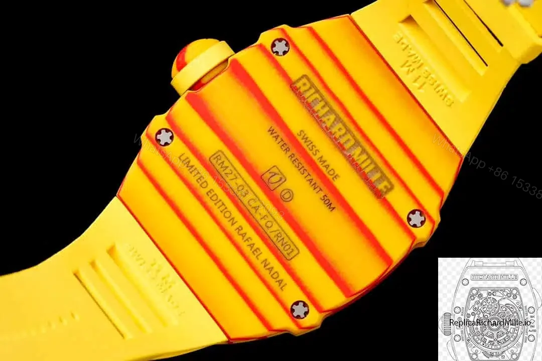 View 4 of Replica RM 27-03 Rafael Nadal Tourbillon Yellow Rubber Strap