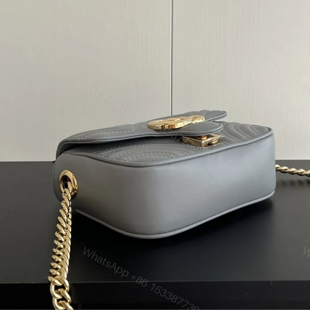 View 6 of Gucci GG Marmont Mini Shoulder Bag Grey 17Cm