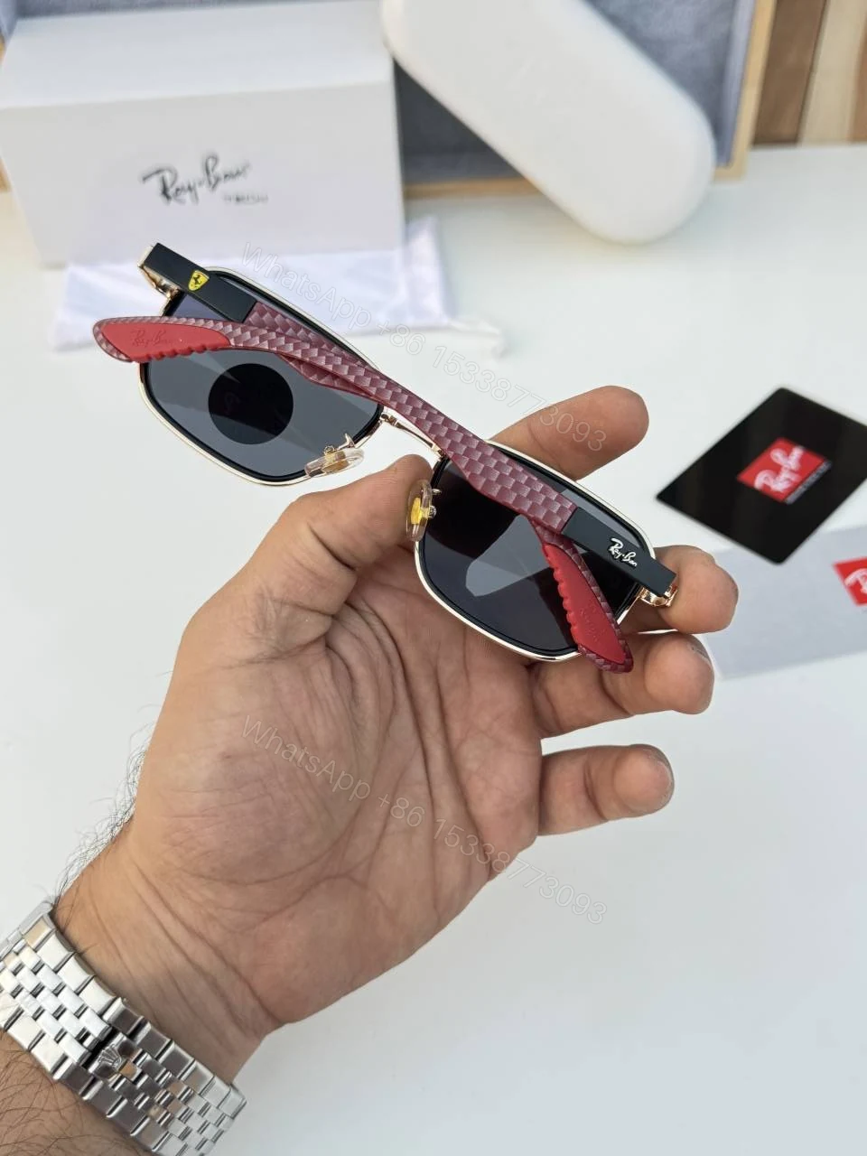 View 4 of First Copy RayBan 5601 Gold Black Sunglasses