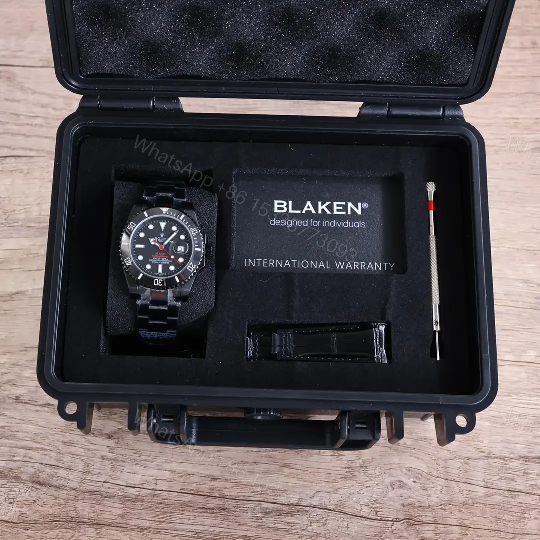 View 3 of Best Rolex Blaken Black Submariner replica 40MM Black Oyster Bracelet Edition RG-BLAKEN-BLACK-SUBMARINER-OYSTER-40