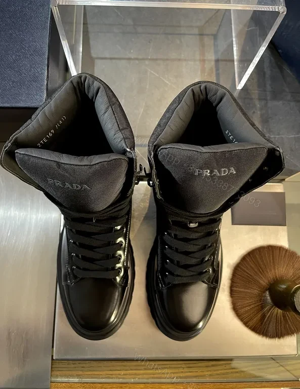 View 7 of Bold Combat Chelsea Boots: Prada-Inspired Luxury Leather Boots