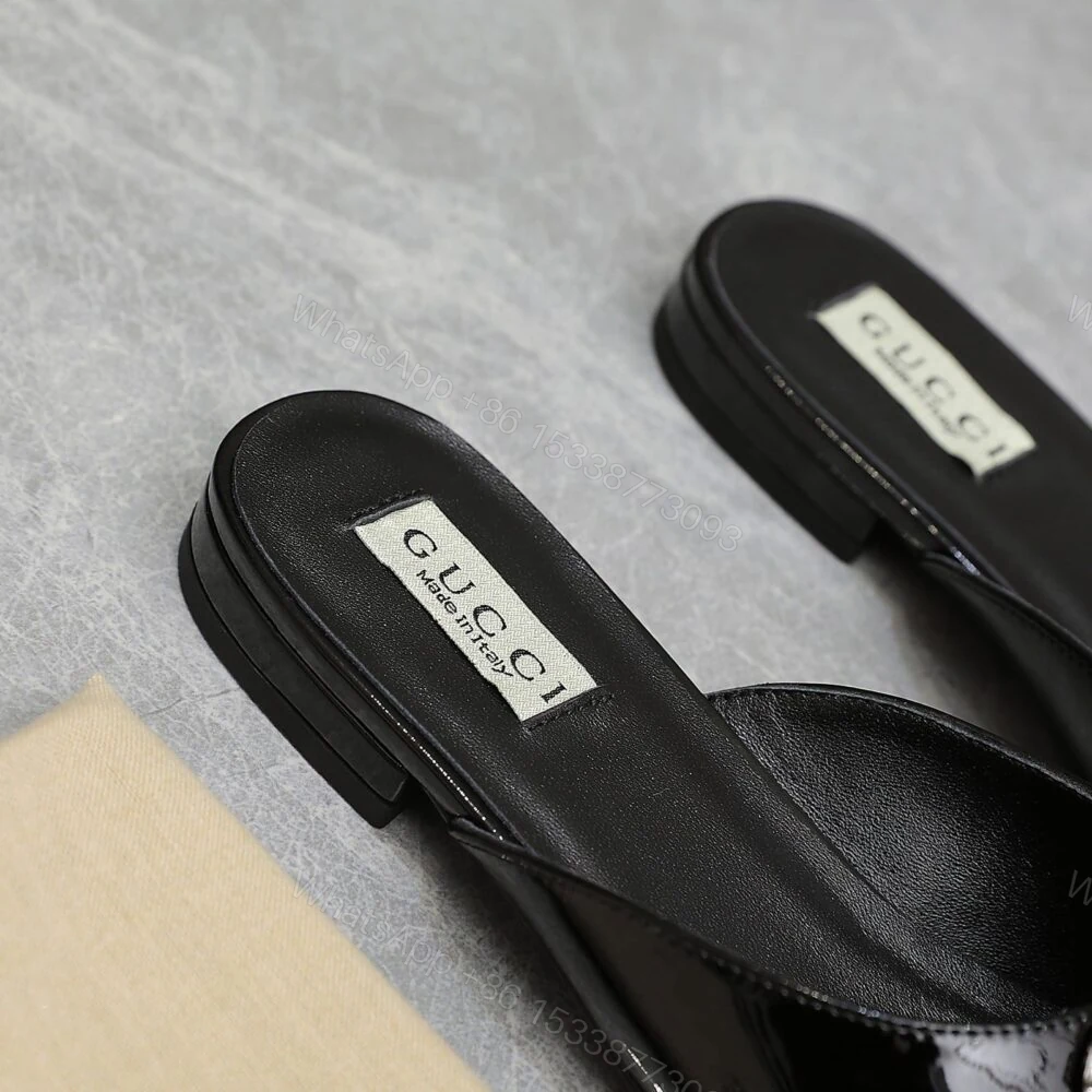 View 4 of Gucci GG Crystal Slippers Black