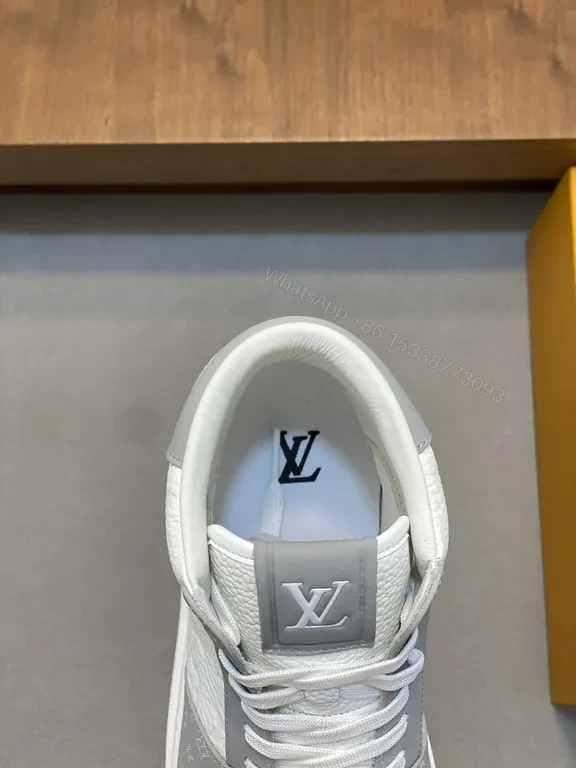 View 2 of Textured LV-Inspired High-Top Sneakers for All-Day Comfort