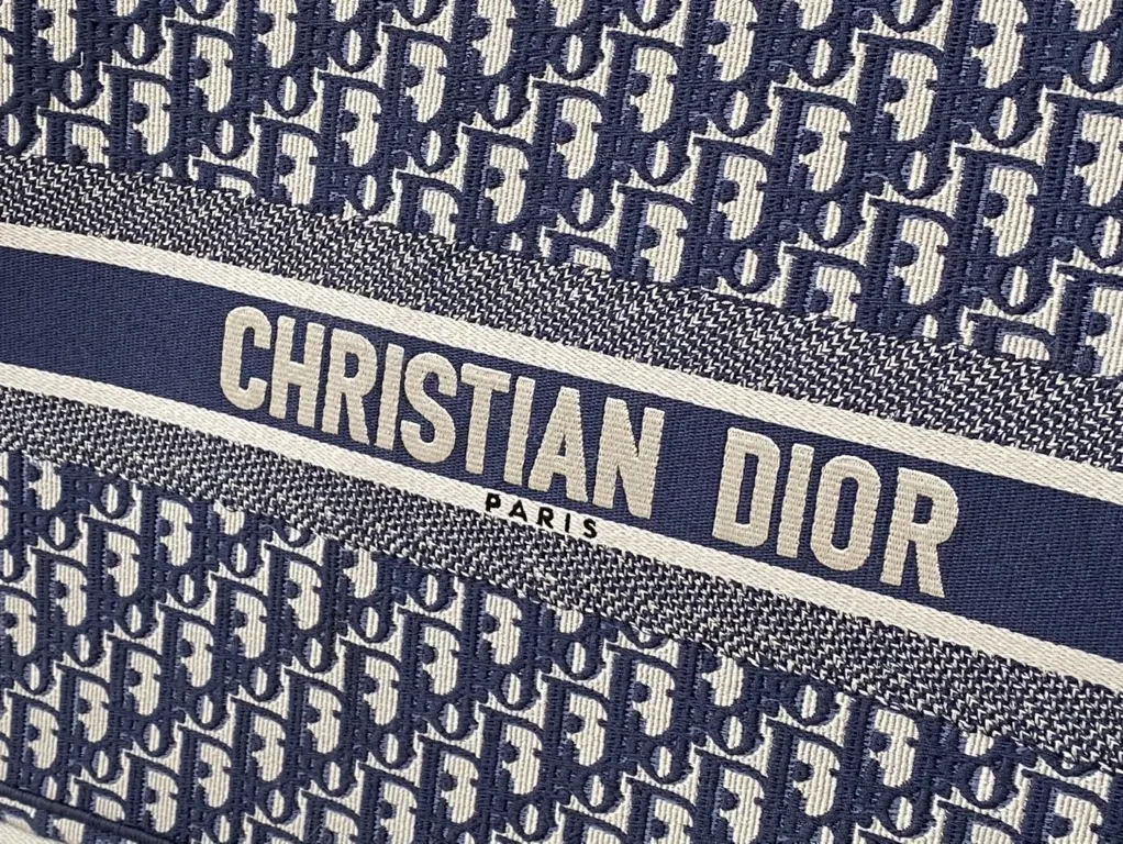 View 2 of Iconic Dior Oblique Tote: Navy Canvas Luxury Everyday Carry