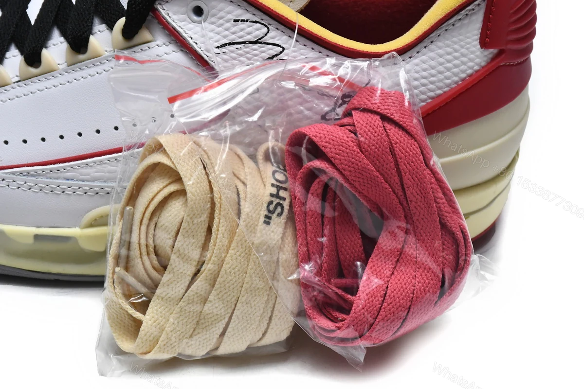 View 6 of Off White x Air Jordan 2 Retro Low SP White and Varsity Red DJ4375-106