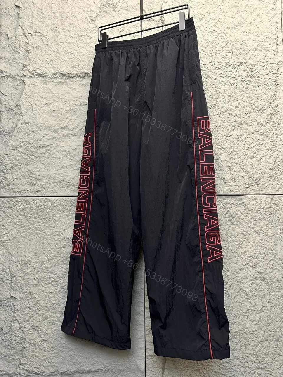 Bold Red BALENCIAGA Logo Nylon Track Pants — view 1