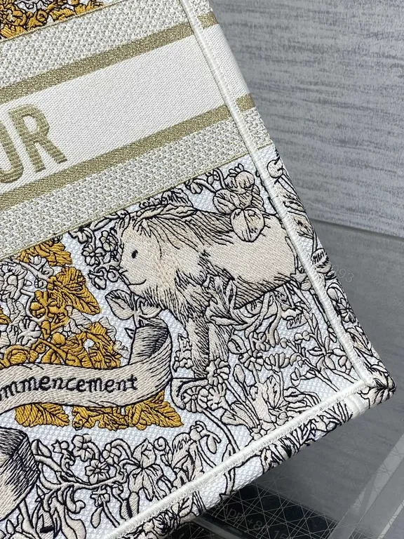 View 5 of Bold Textured Carrier Tote: Multi-Texture Dior Print