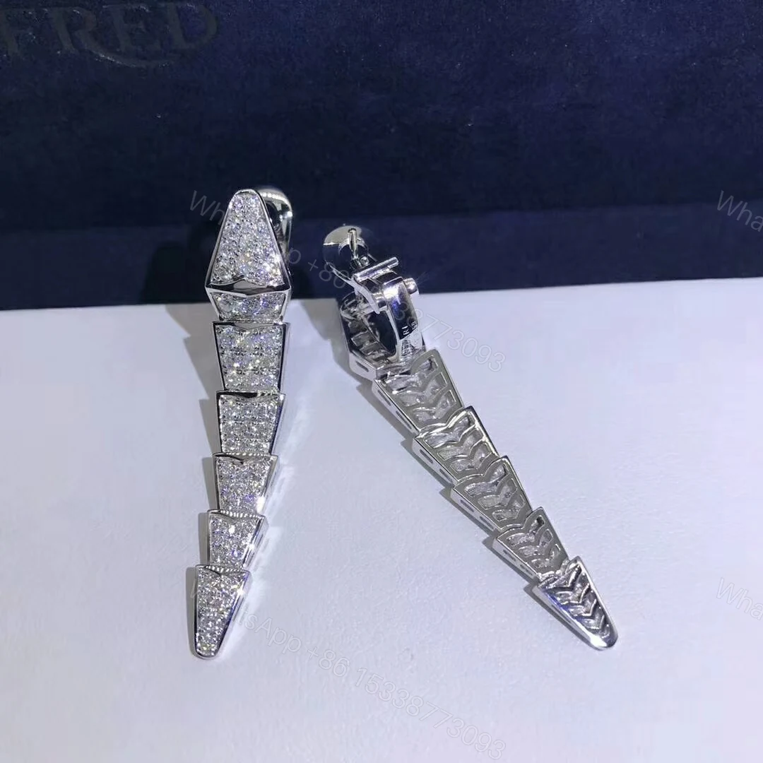 View 6 of Bvlgari Serpenti Earrings, Full Diamonds