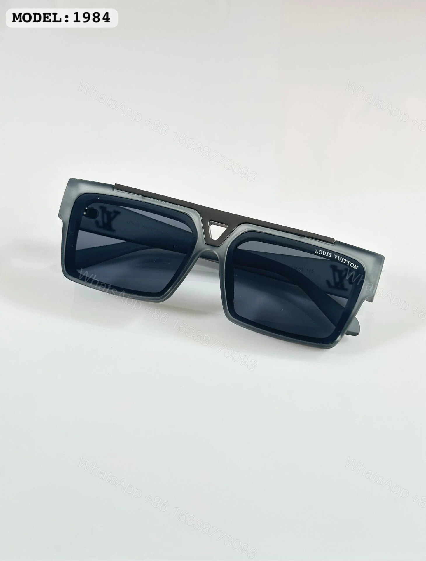 View 3 of Louis Vuitton Square Black Sunglasses 1984 Plastic