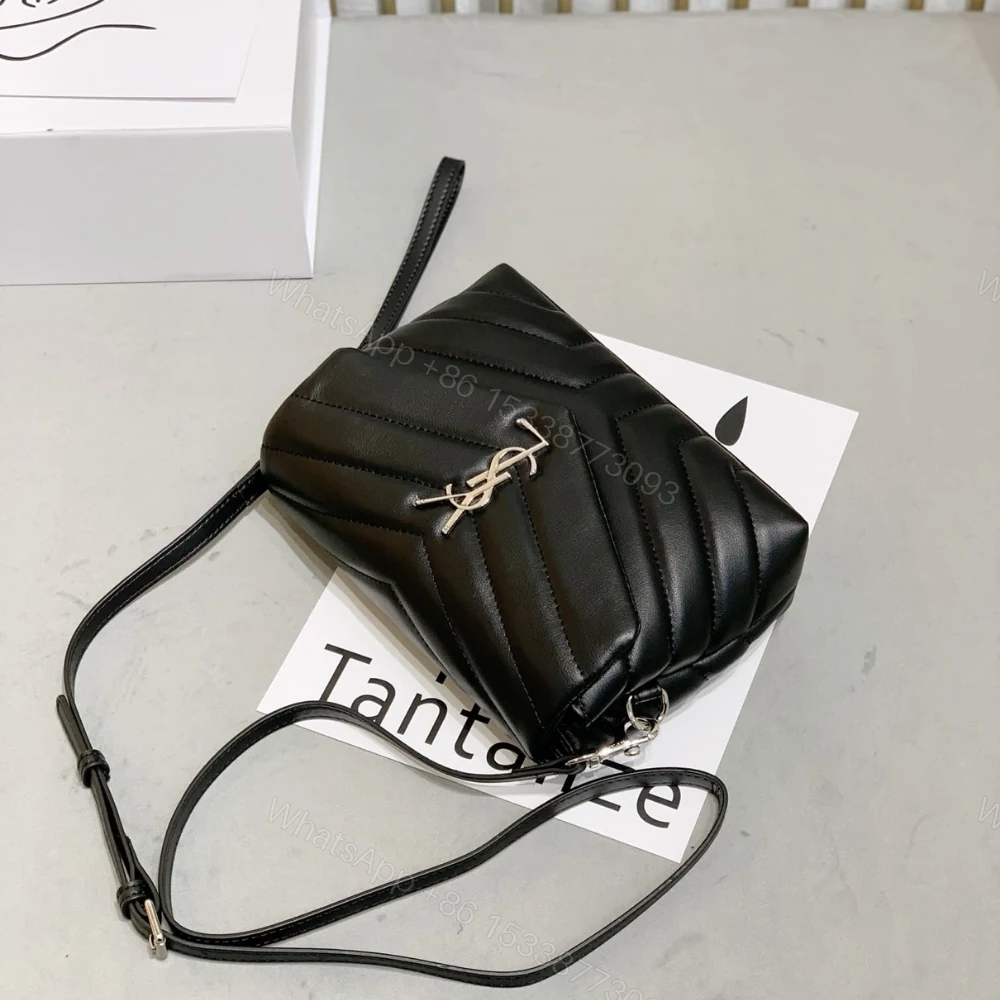 View 3 of Saint Laurent Loulou Toy Strap Bag In Quilted Y Black 20Cm 678401DV7061000