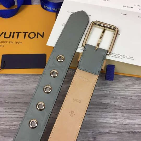 View 3 of LOUIS VUITTON BELT VOYAGER MONOGRAM 35MM GREY – B148