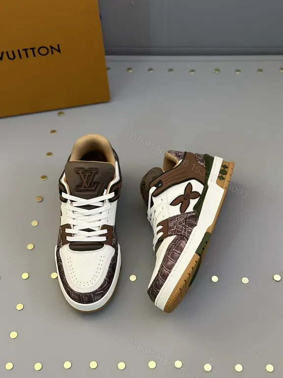 View 4 of Patterned Leather LV-Detail High-Tops: Comfort & Couture sneakers