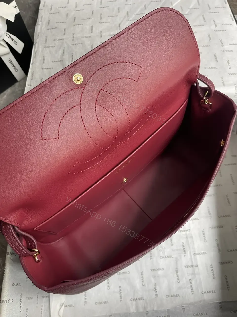 View 6 of Burgundy Textured Leather Shoulder Bag: Compact Luxury