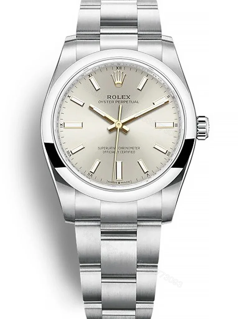 Replica Rolex Oyster Perpetual Lady Silver Dial 124200 34 mm — view 1