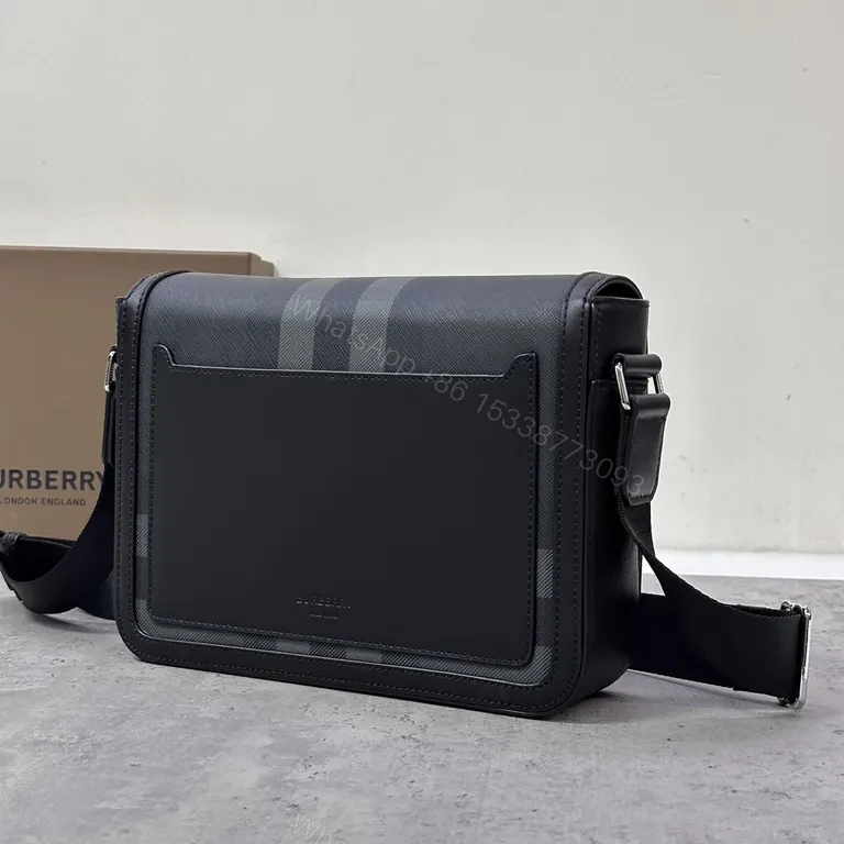 View 3 of Graphite Burberry Crossbody â€” Luxe Everyday Carry, Matte Hardware