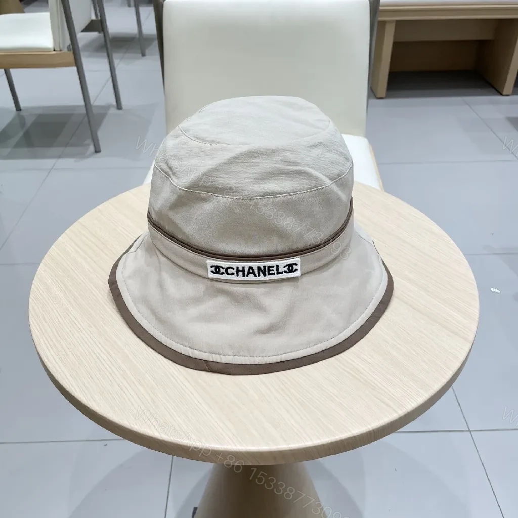Beige Lightweight Bucket Hat with Subtle Logo Patch, Classic Style — view 1