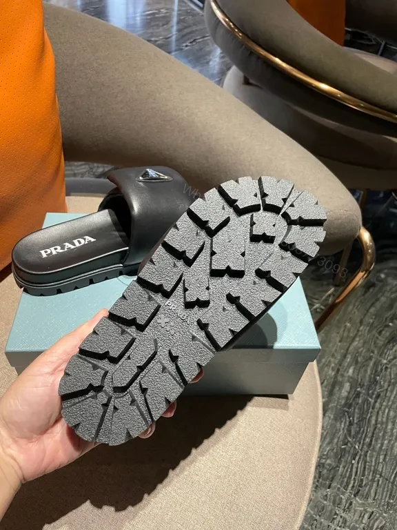 View 4 of Prada Black Leather Slide: Sleek, All-Day Comfort