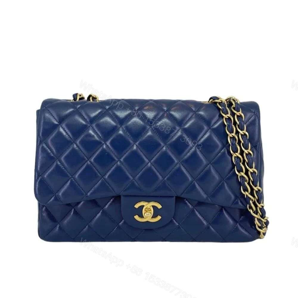 Chanel Classic Medium Flap Navy And Gold 25Cm — view 1