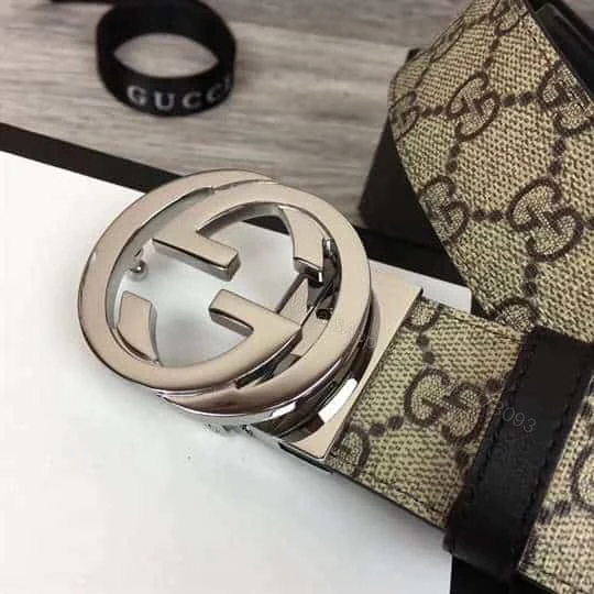 View 4 of GUCCI GG SUPREME BELT WITH G BUCKLE – B37
