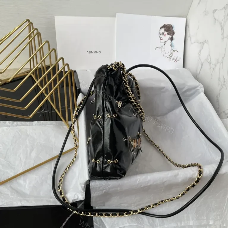 View 8 of Chanel-Inspired Quilted Mini Bag with Gold Chain