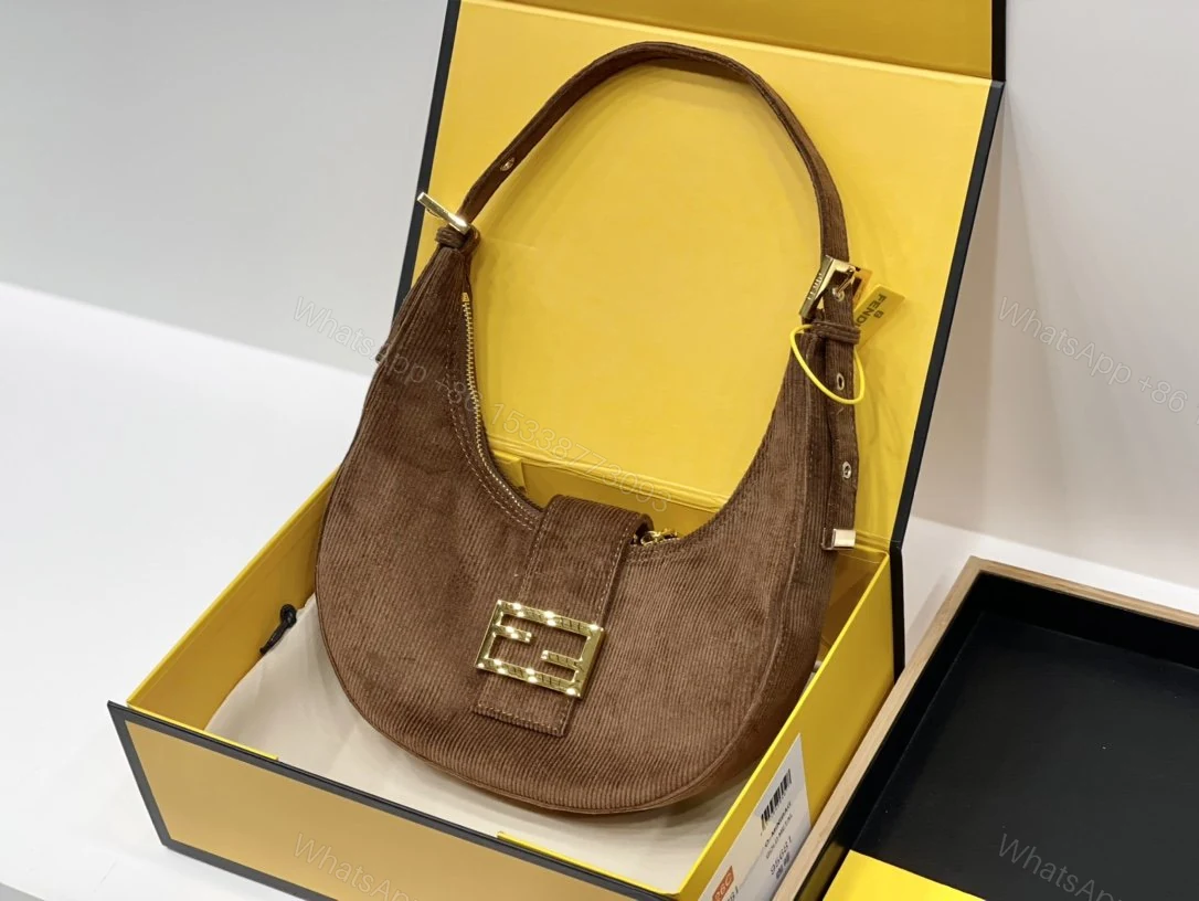 Fendi Brown Suede Croissant-Bag — view 1