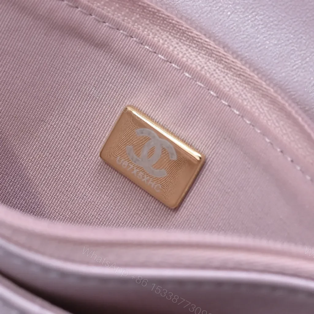 View 5 of Pink Quilted Mini Bag with Chain Strap - Lux